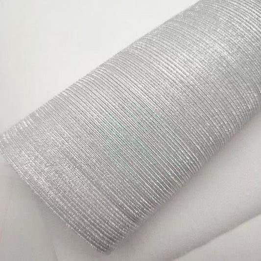 Silver Glitter Melt Bead Fabric By The Yard | 1 Color, 54" Wide for Shoe Decor & DIY Craft
