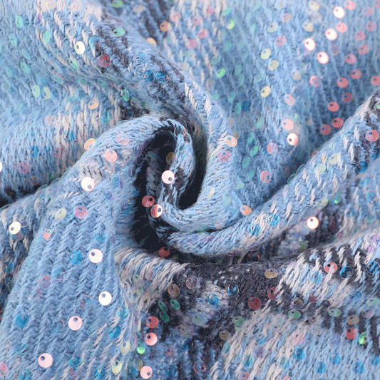 Sequin Jacquard Tweed Fabric, 2 Colors for Statement Jackets & Dresses