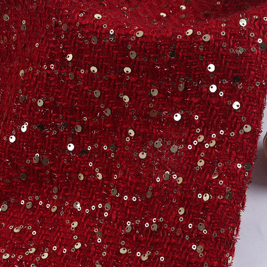 Sequin Plaid Tweed Fabric, 3 Colors for Dresses, Jackets & Decor