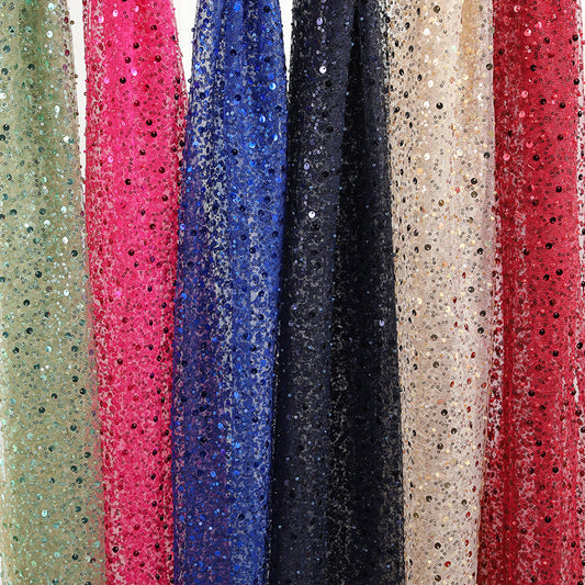 Beaded Embroidery Mesh, Iridescent for Dresses, 51 in Wide
