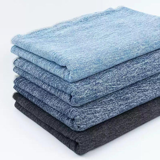 Denim Fabric - Thickened Rubbed White Washed Material for Jeans & Jackets by the Yard