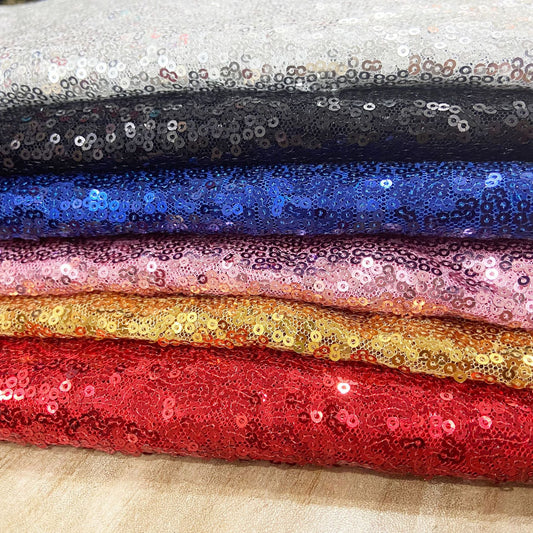 Sequin Embroidery Fabric, Trailing Floral, 51 in Wide