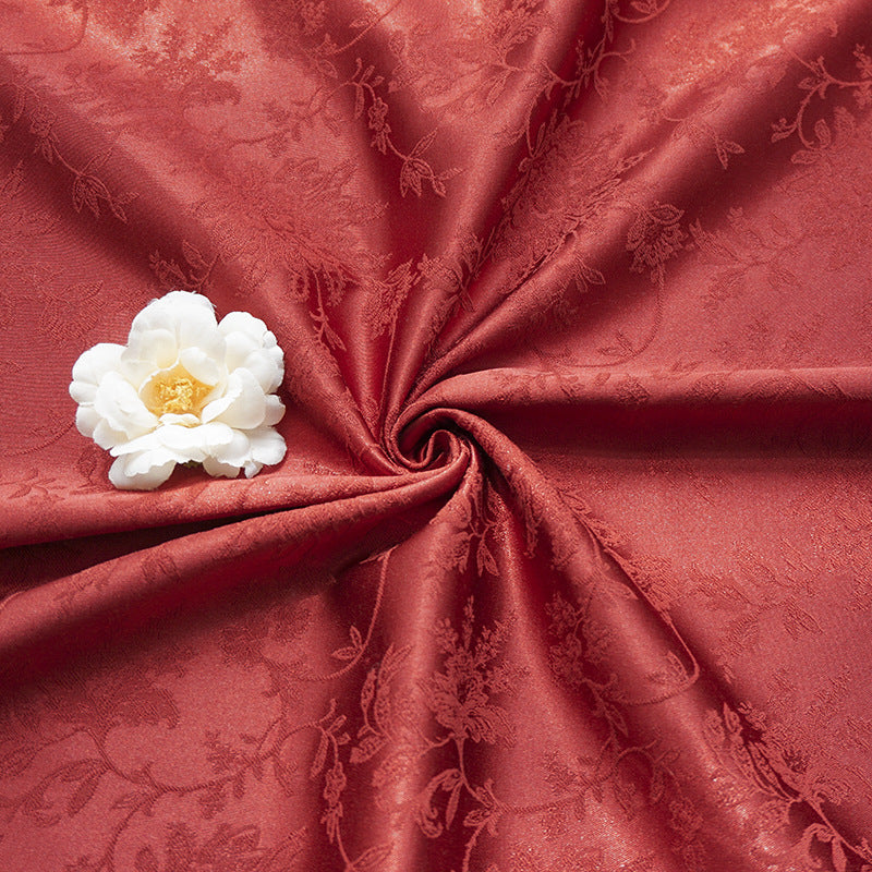 Cotton-Poly Jacquard Fabric, Peony Satin Hanfu & Qipao Cloth