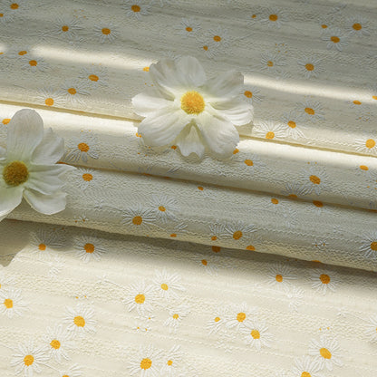 Cotton Seersucker Fabric, Daisy Print Cloth for Dresses & Sleepwear