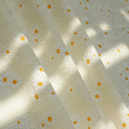 Cotton Seersucker Fabric, Daisy Print Cloth for Dresses & Sleepwear