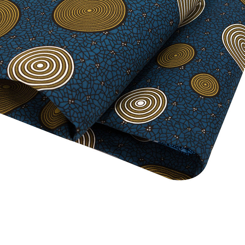 African Wax Print Fabric, Geometric Motif Polyester (3 Prints)