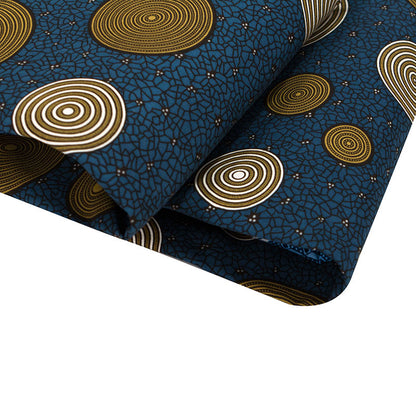African Wax Print Fabric, Geometric Motif Polyester (3 Prints)