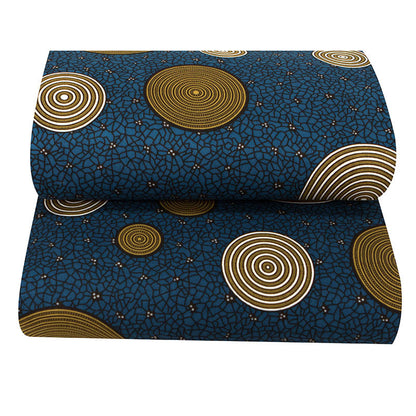 African Wax Print Fabric, Geometric Motif Polyester (3 Prints)
