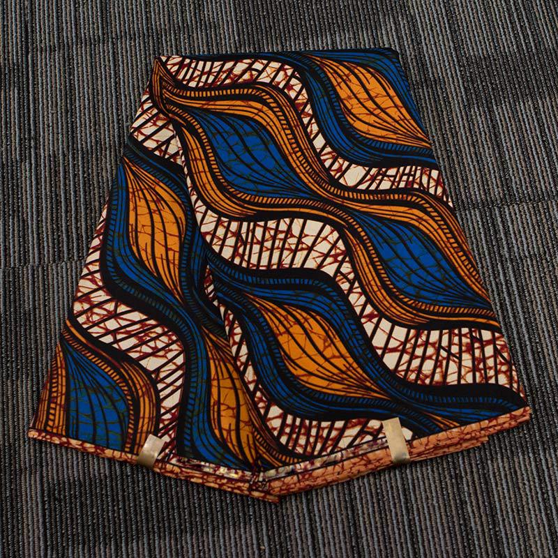 African Wax Print Fabric, Plain-Weave Polyester (Square Print)