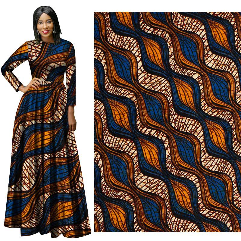 African Wax Print Fabric, Plain-Weave Polyester (Square Print)