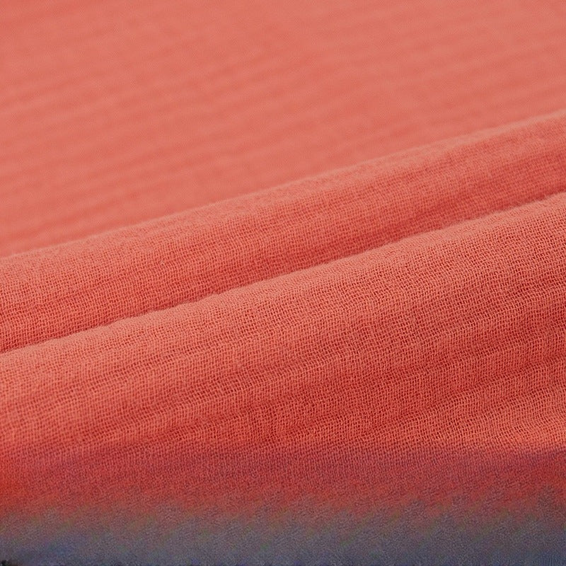 Double Gauze Cotton Fabric, Soft 40*40 Muslin Cloth for Baby & Dresses - Orange Red