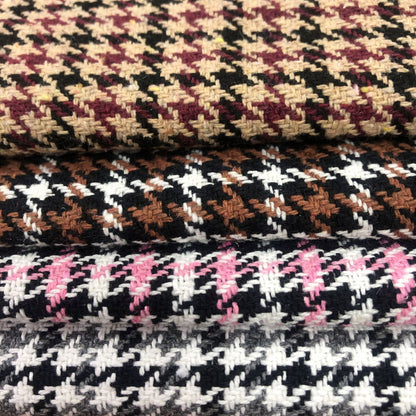 Houndstooth Tweed Fabric, 4 Colors for Jackets, Pants & Decor