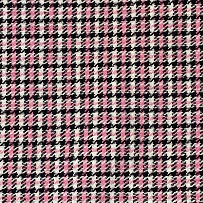Houndstooth Tweed Fabric, 4 Colors for Jackets, Pants & Decor - Pink