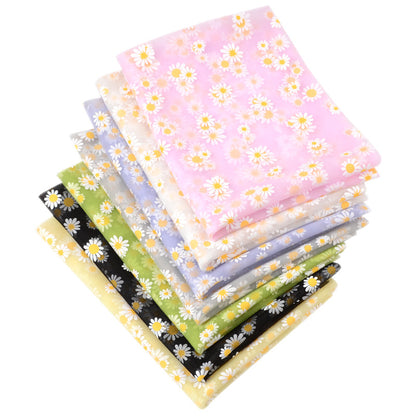 Daisy Print Polyester Gauze Fabric, Sheer Floral Mesh for Wedding & Apparel