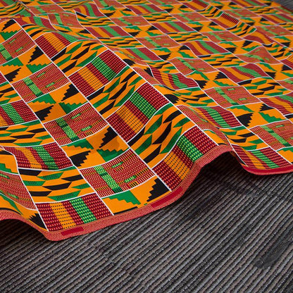African Wax Print Fabric, Double-Sided Polyester (Premium)