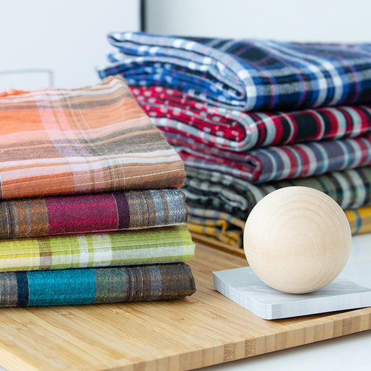 Gold & Silver Thread Cotton Plaid Fabric, Metallic Check Cloth for Shirts