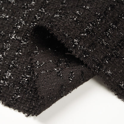 Tweed Fabric, 2 Colors for Jackets, Pants & Home Decor - Black