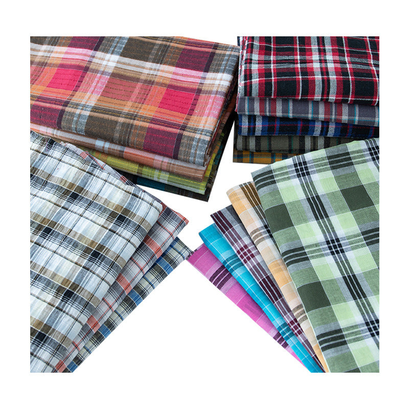 6060 Cotton Plaid Fabric, Lightweight Check Cloth for Shirts & Skirts