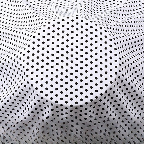 Rayon Polka Dot Fabric, Soft Challis Cloth for Dresses & Sleepwear - Small White Dot
