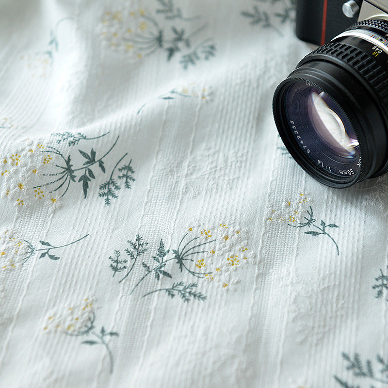 Floral Cotton Jacquard Fabric - Dress & Shirt by the Yard