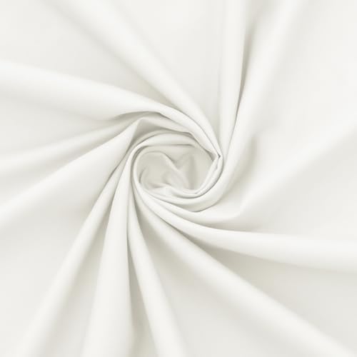 Soft Cotton Fabric, Breathable for DIY Crafts & Apparel - Ivory White