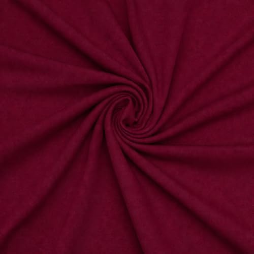 ITY Jersey Knit Fabric by the Yard - 2-Way Stretch Apparel - Burgundy