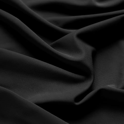 Nylon Spandex Fabric, 4-Way Stretch Knit for Activewear & Apparel - Black