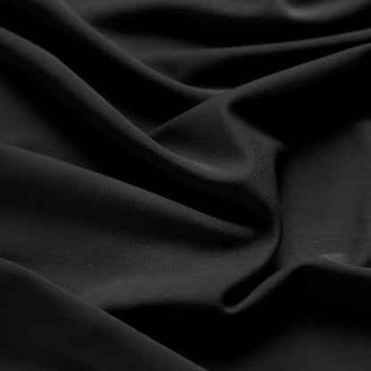 Nylon Spandex Fabric, 4-Way Stretch Knit for Activewear & Apparel - Black