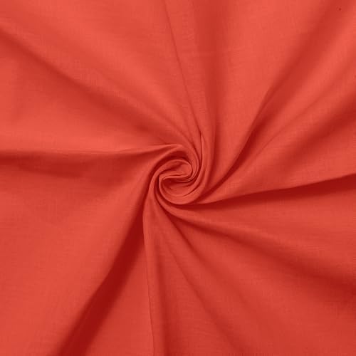 Cotton Lawn Fabric, 150 cm Wide - Orange Red