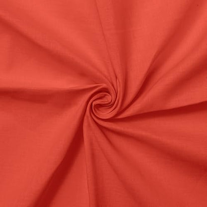 Cotton Lawn Fabric, 150 cm Wide - Orange Red