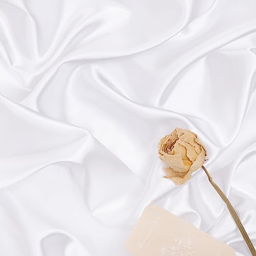 Charmeuse Satin Fabric By The Yard | 10 Colors, 59" Wide for Gowns & Linings - White