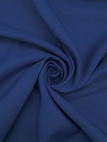Polyester Poplin Fabric, Smooth Weave for Shirts & Apparel - Navy