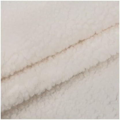 Shaggy Craft Fur Sherpa Fleece Fabric, Plush Cloth for Toys & Throws - Cream
