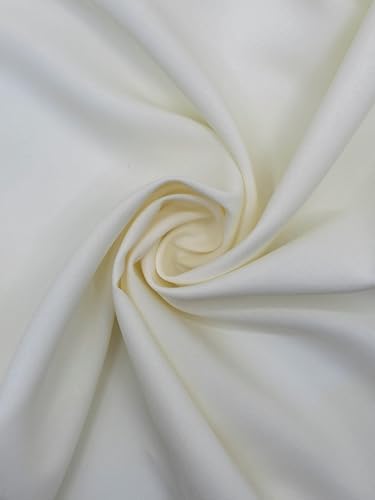 Polyester Poplin Fabric, Smooth Weave for Shirts & Apparel - Ivory