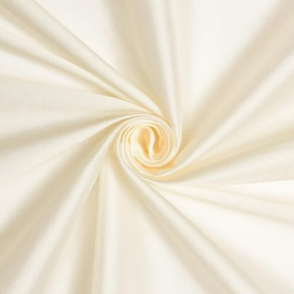 Taffeta Lining Fabric by the Yard - 100% Polyester, 80 GSM - Ivory