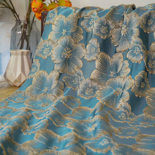 3D Floral Metallic Jacquard Fabric - Dress Jacket by the Yard