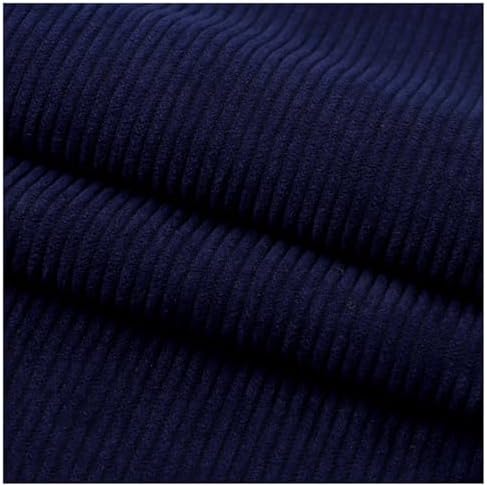 Stretch Corduroy Fabric, 50x155cm Solid Wale Cloth for Apparel & Bags - Dark Blue