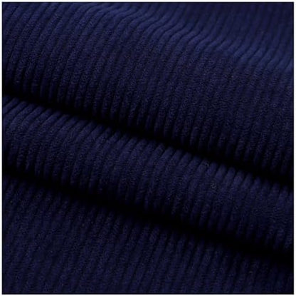 Stretch Corduroy Fabric, 50x155cm Solid Wale Cloth for Apparel & Bags - Dark Blue