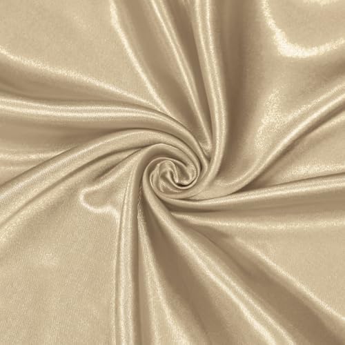 Satin Fabric, 100% Polyester Charmeuse Cloth - Taupe