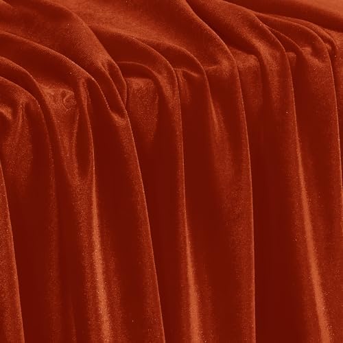 Stretch Velvet Fabric - Soft Dress & Costumes by the Yard - Rust Red