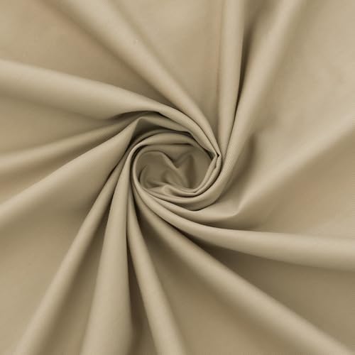 Soft Cotton Fabric, Breathable for DIY Crafts & Apparel - Khaki