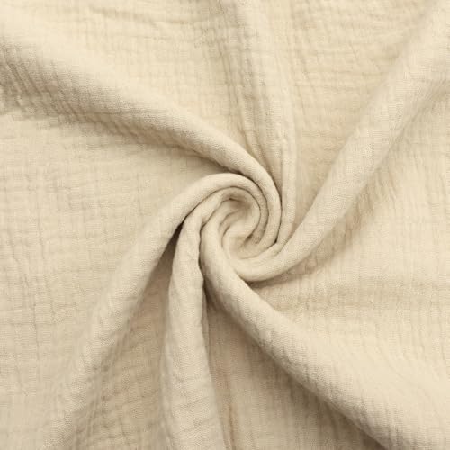 Cotton Double Gauze Fabric - Crinkle Dress & Craft by the Yard - Beige