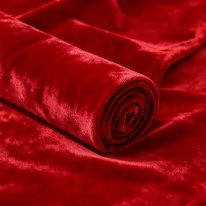 Stretch Velvet Fabric, Q&J Solid Plush Cloth - Red