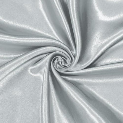 Satin Fabric, 100% Polyester Charmeuse Cloth - Light Grey