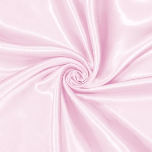 Satin Fabric, 100% Polyester Charmeuse Cloth - Light Pink