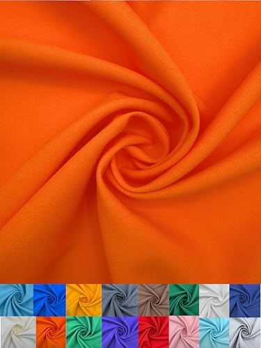 Polyester Poplin Fabric, Smooth Weave for Shirts & Apparel - Orange