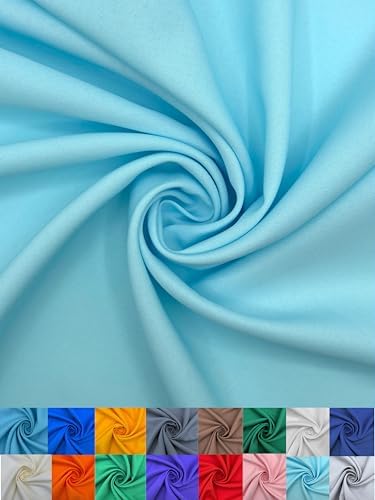 Polyester Poplin Fabric, Smooth Weave for Shirts & Apparel - Baby Blue