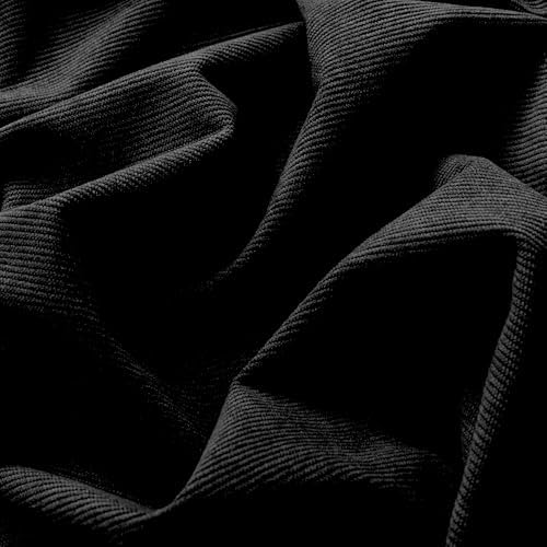 Cotton Corduroy Fabric, Olive Green for Upholstery & Apparel - Black