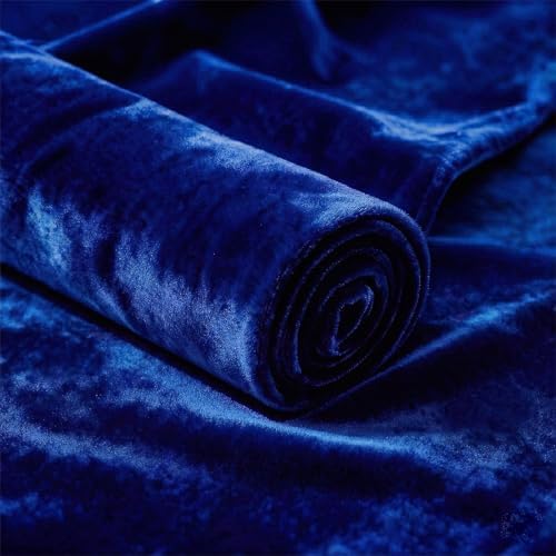 Stretch Velvet Fabric, Q&J Solid Plush Cloth - Royal Blue