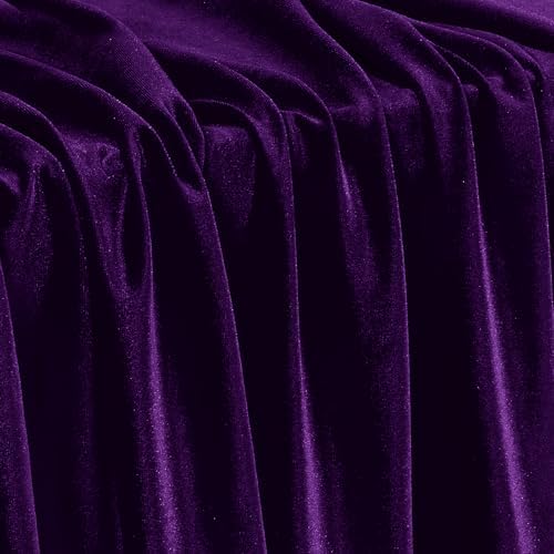 Stretch Velvet Fabric - Soft Dress & Costumes by the Yard - Dark Purple